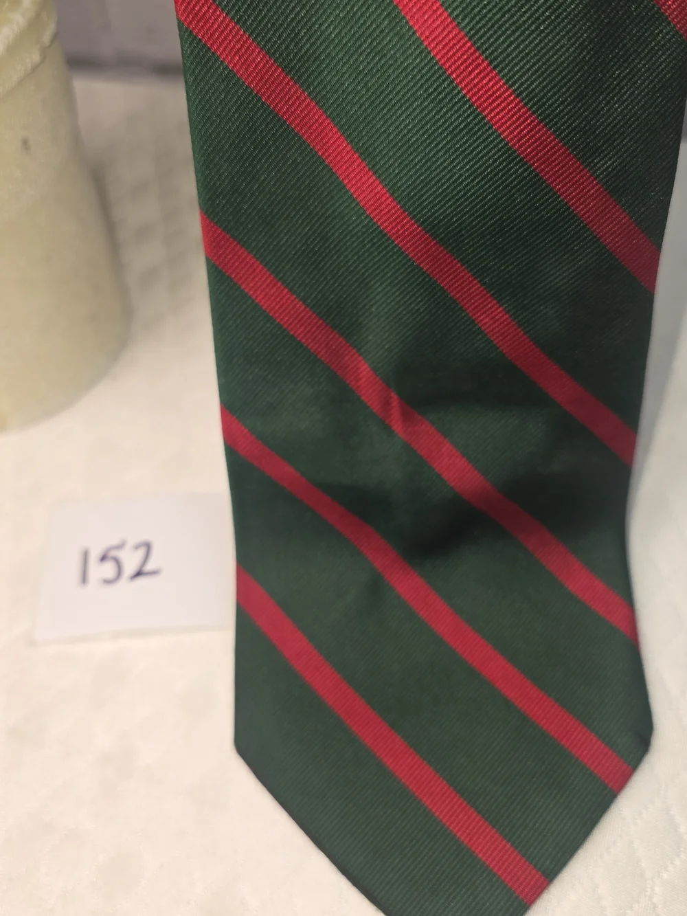 Brooks brothers tie dark green red diagonal stripes imported silk men’s business